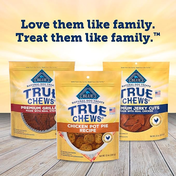 Blue Buffalo True Chews Dog Treats Made in the USA with Natural Ingredients Chicken Pot Pie (Pack of 6)