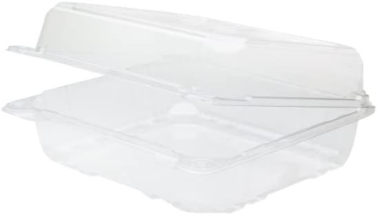 Karat Clamshell Take Out Food Containers [8"x8" - 250 ct] Durable, Stackable, Crack-Resistant To Go Boxes | Clear