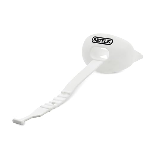 Battle Oxygen Lip Protector Mouth Guard with Connected Strap, Football and Sports Gear, Maximum Oxygen Supply, Mouthpiece Fits With or Without Braces - One Size, White