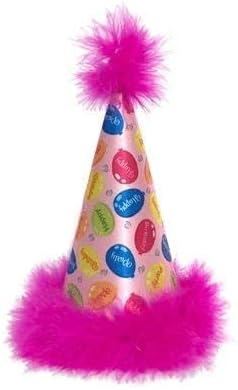 Huxley & Kent Pet Party Hat for Dogs & Cats - Fun Birthday Hat with SnugFit Adjustable Straps - Comfy Pet Costume Accessory for Parties, Gotcha Days & Celebrations - Pink, Large