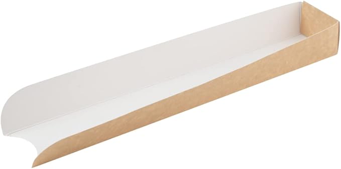 Restaurantware-Bio Tek 11.8 x 2 x 1.3 Inch Hot Dog Trays Pak of 200 Open-Design Hot Dog Containers - 3-Walled, Greaseproof, Recyclable, Disposable, Kraft Paper Serving Trays For Food Trucks