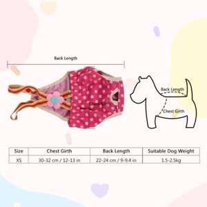 Dog Sanitary Pants, 6 Sizes Female Dog Doggy Puppy Diaper Nappy Physiological Sanitary Briefs Menstrual Suspender Underwear Pants for Small Medium Pet Dogs(XS)