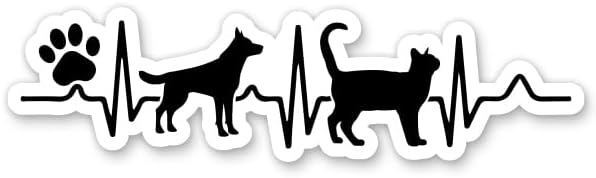 Veterinarian Vet Tech Heartbeat Sticker - 5" Laptop Sticker - Waterproof Vinyl for Car, Phone, Water Bottle - Dog Cat Lover Decal