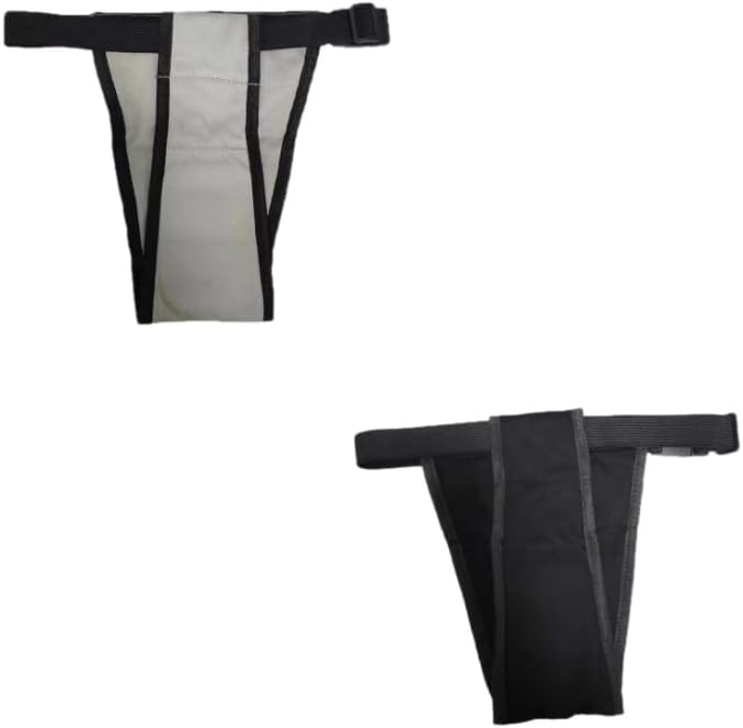 Dog Sanitary Panties Female, (Reusable 2PCS Dog Pants with 6 Pcs Diaper), Breathable Mesh Washable Dogs Sanitary Pads(Gray+Black 2XL)