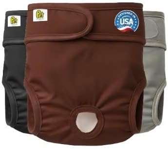 Pet Magasin® Super Absorbent Reusable Dog Diapers for Females (3-Pack) - Ideal Heat Solution, Washable Doggie Diapers for Female Dog - Perfect Doggie in Heat & Period (Original, M (14”-19” Waist))