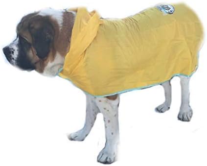 HugeHounds Extra Large Dog Yellow Rain Rover Raincoat with Half Hood XL- Waterproof-Includes a Travel Carry Bag