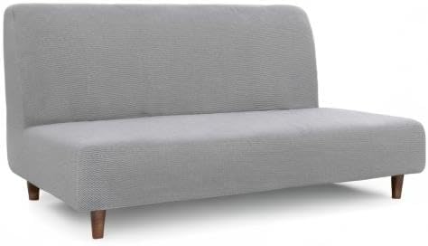 Easy-Going 100% Waterproof Futon Cover, Dual Waterproof Couch Cover for Futon, Stretch Jacquard Sofa Cover, Leakproof Furniture Protector for Kids, Pets, Dog and Cat (Medium, Light Gray)