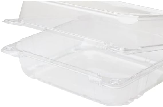 Karat Clamshell Take Out Food Containers [8"x8" - 250 ct] Durable, Stackable, Crack-Resistant To Go Boxes | Clear