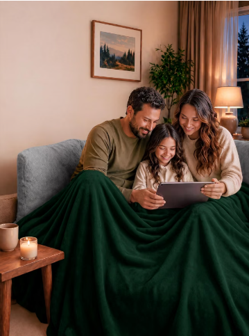 Utopia Bedding Forest Green Fleece Blanket Full Size Lightweight Fuzzy Soft Anti-Static Microfiber Bed Blanket (90x90)Inch)
