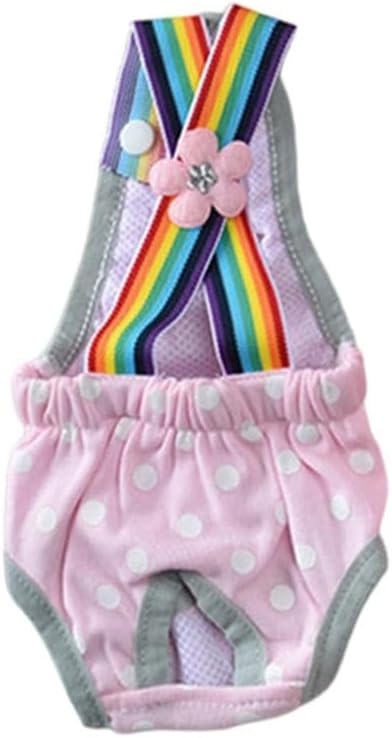 Dog Sanitary Diaper Polka Dot Striped Female Dog Sanitary Panties Cute Compatible with Outdoor Polka Dot (Light Pink, XL)