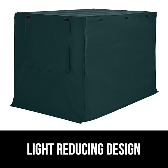 GORILLA GRIP Dog Crate Covers Compatible with Amazon Basics Dog Crates, All Sides Open, Privacy Cover Fits 48" Wire Kennel, Breathable Mesh Windows, Light Reducing Training Cage Topper, Hunter Green