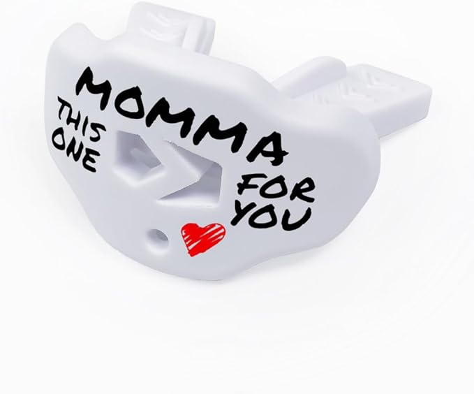 SLEEFS Football Mouth Guard - Lip/Mouthguard with Helmet Strap - Lip/Teeth Protector Mouthpiece - No Boil - for Youth/Adults, Maximum Air Flow, for All Sports - Momma This One for You