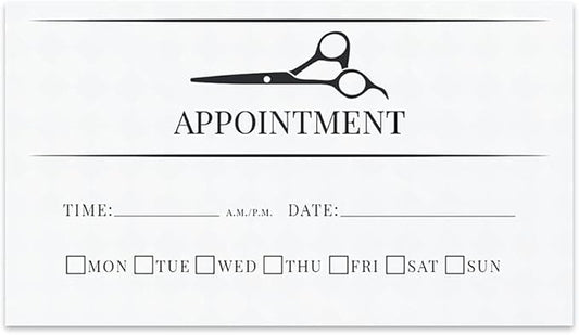 Andaz Press Barber Shop Appointment Business Cards for Client Reminder, Beauty Parlor, Beauty Salon, Hairstyling, Hairdressing, Haircut, Cosmetologists, Barbers, Bulk 100 Cards, 2 x 3.5-Inch