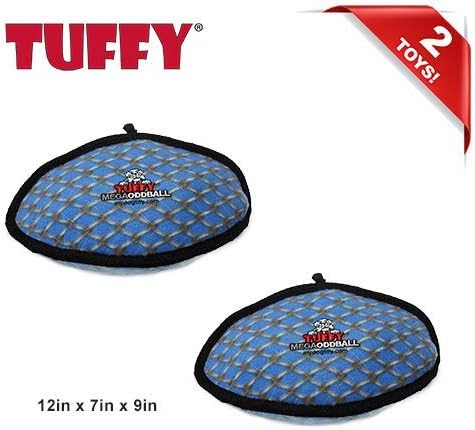 TUFFY - World's Tuffest Soft Dog Toy - MEGA -Multiple Layers. Made Durable, Strong & Tough. Interactive Play (Tug, Toss & Fetch). Machine Washable & Floats (Odd Ball Chain Link, Large 2 Pack)
