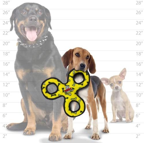 TUFFY - World's Tuffest Soft Dog Toy - Junior 3 Way Tug - Squeakers - Multiple Layers. Made Durable, Strong & Tough. Interactive Play (Tug,Toss & Fetch). Machine Washable & Floats (Combo 2 Pack)
