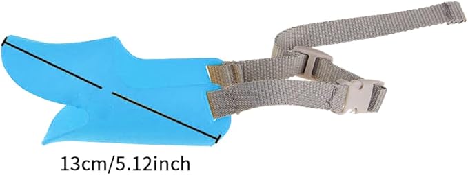 Dog Muzzle,Anti Bite Duck-Mouth Shape Dog MouthCovers,Soft Duck Silicone Mouth Cover w/Adjustable Strap,Dogs Muzzle Mask for Dogs Weighing 2.5-4.5kg Chihuahuas Teddy Bears(Blue,L:13cm/5.12inch)
