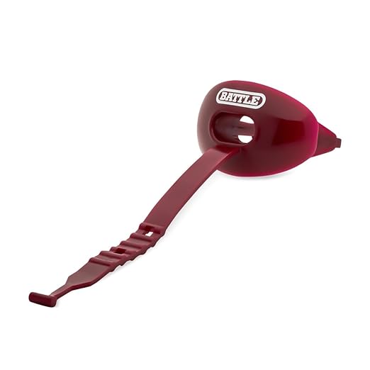 Battle Oxygen Lip Protector Mouth Guard with Connected Strap, Football and Sports Gear, Maximum Oxygen Supply, Mouthpiece Fits With or Without Braces - One Size, Maroon