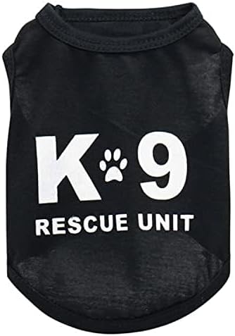 Boss K9 Security Print Vest for Chihuahua, Yorkies - Black Small Dog Boy Summer Casual Fashion Outfits