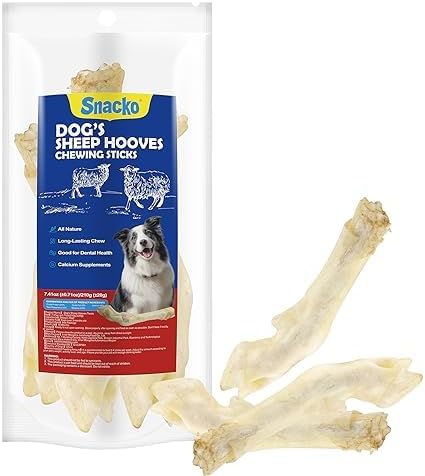 Sheep Hooves Dog Treats Dehydrated Lamb Trotters Single Ingredient Chew Sticks Bone for Puppy Organic Training Low Fat 50g