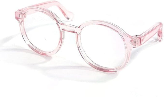 Pet Dog Cute Glasses Clear Lens Retro Glasses Photo Props Transparent Cat Sun Glasses for Small Dogs Cats Cosplay Apparel Accessories(Pink)