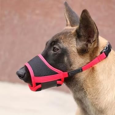 Dog Muzzle, Soft Mesh Muzzle for Large Dog Mouth Guard, No Bark Muzzle for Dogs Allow Panting Drinking (Black, L)
