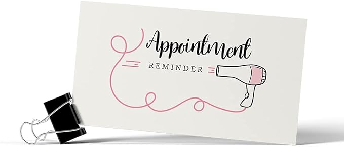 Andaz Press Hair Salon Appointment Business Cards for Hair Salon, Client Reminder, Beauty Parlor, Beauty Salon, Hairstyling, Hairdressing, Haircut, Cosmetologists Bulk 100 Cards, 2 x 3.5-Inch