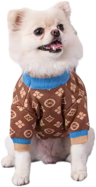 Luxury Dog Sweater – Soft Knit Designer Pet Outfit for Small Dogs & Puppies, XS–L, Stylish Warm Clothing for Yorkies, Chihuahuas, Dachshunds, Maltese, French Bulldog