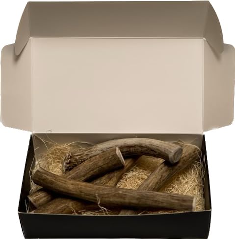 The Antler Box Premium Deer Antler Dog Chews (1 lb Bulk Pack) (Medium (5 Antlers/lb)…