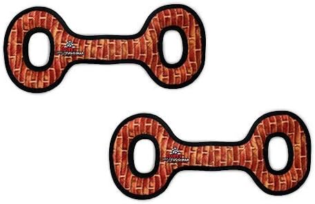 TUFFY - World's Tuffest Soft Dog Toy - MEGA -Multiple Layers. Made Durable, Strong & Tough. Interactive Play (Tug, Toss & Fetch). Machine Washable & Floats (Tug Oval Brick, Large 2 Pack)