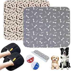 Puppy Pads with Pheromones, Washable Puppy Pee Pads for Dogs Reusable Puppy Pads for Dogs and Cats - Leak & Odor Proof, Non-Slip Base Training Pads for Home & Travel(with Pet Hair Removal Gloves)