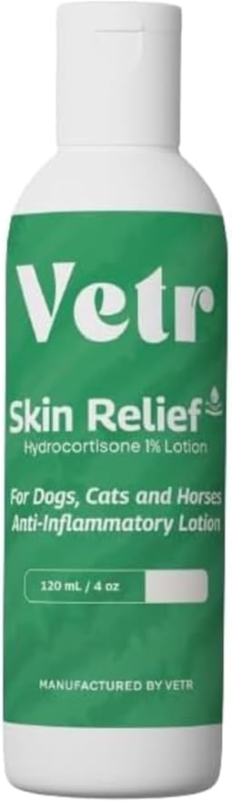 vetr Skin Relief Hydrocortisone Gel for Dogs - Topical Support for Itchy Skin and Hot Spots - 4 oz (120mL) - Vet-Formulated in USA