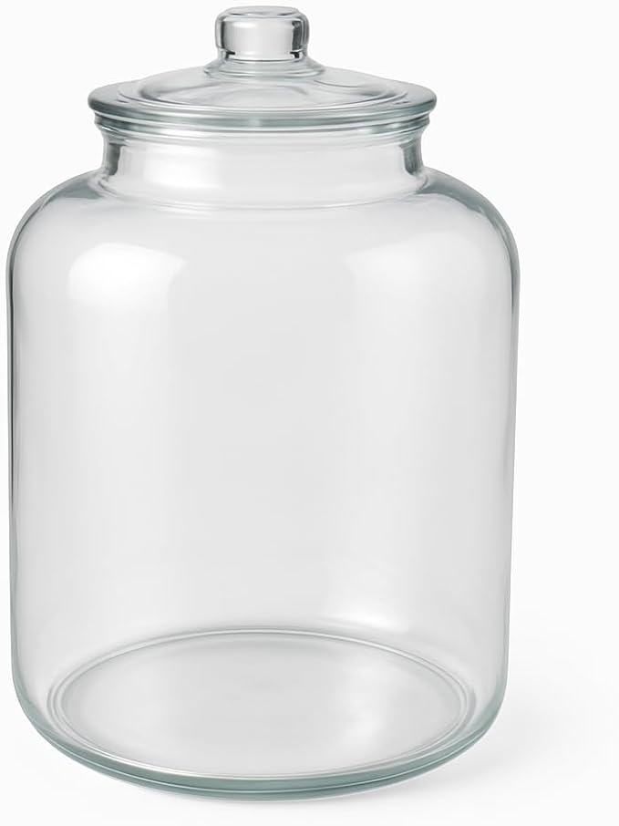 Large Glass Jars with Lids, 5.5 Gallon Glass Canisters - Super Wide Mouth Glass Jar Heavy Duty Glass Storage Jars with Lid for Storing Flour, Rice (5.5 Gallon)