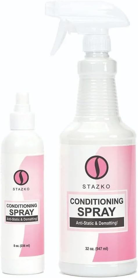 MPP Dog and Cat Conditioning Spray Gentle Anti Static Dematting for All Fur Types (8 oz), clear