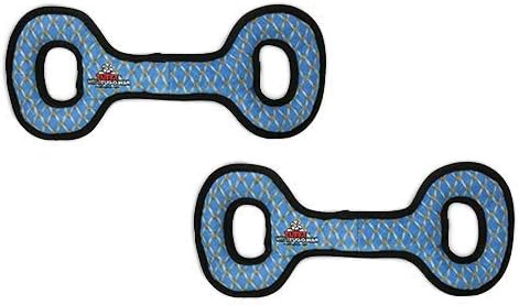 TUFFY - World's Tuffest Soft Dog Toy - MEGA -Multiple Layers. Made Durable, Strong & Tough. Interactive Play (Tug, Toss & Fetch). Machine Washable & Floats (Tug Oval Chain Link, Large 2 Pack)