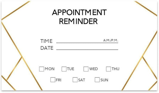 Andaz Press Geometric Appointment Business Cards for Hair Salon, Client Reminder, Office, Massage, Grooming, Dental, Medical Doctor, Therapist, Hair Stylist, Nail Salon, Bulk 100 Cards, 2 x 3.5-Inch
