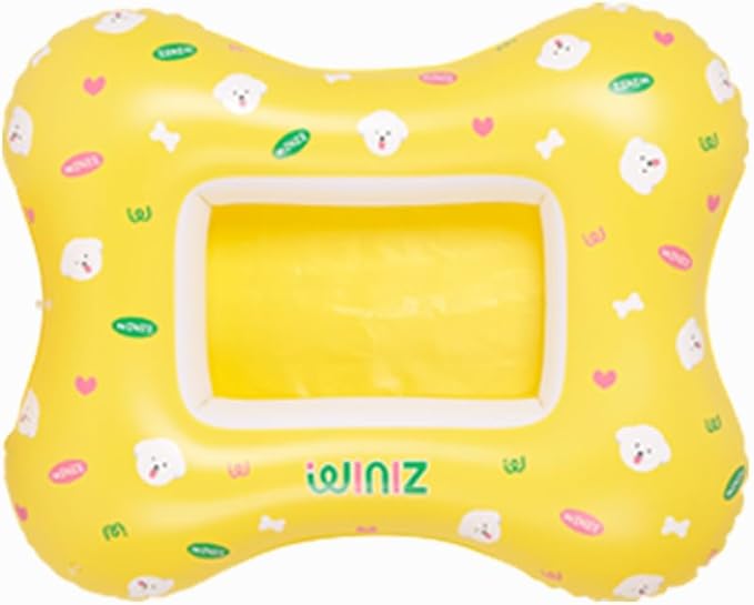 Dog Float - Yellow Cute Design Inflatable Rafts for Small Medium Dogs and Puppies - Essential Pet Supplies for Summer Outdoor Water Play Pool Lake River