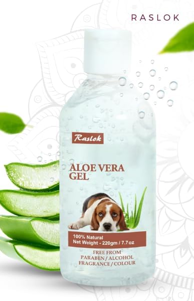 Aloe Vera Gel for Dog (Canine) 99% Natural, Hydrating Skin & Coat Care – Free from Paraben, Alcohol, Fragrance & Color – 220gm (7.7oz)