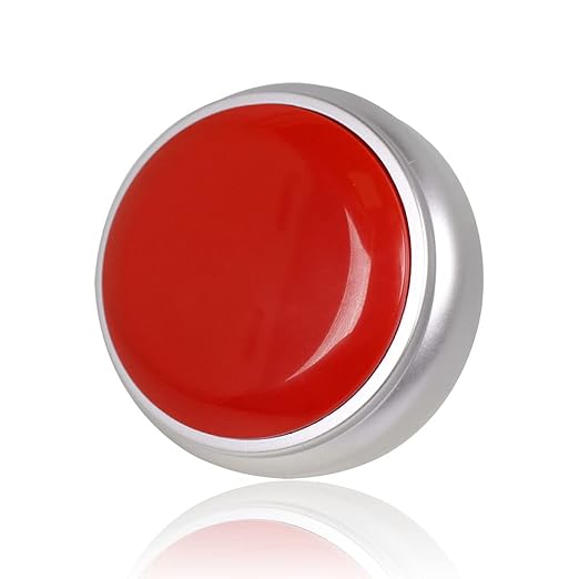 Voice Recording Button Talking Sound Buttons Recordable Button Easy Button Recording 30S Message Dog Buttons for Communication Battery Included(Red+Silver)
