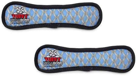 TUFFY - World's Tuffest Soft Dog Toy - MEGA - Squeakers - Multiple Layers. Made Durable, Strong & Tough. Interactive Play (Tug, Toss & Fetch). Machine Washable & Floats (Bone Chain Link, Large 2 Pack)