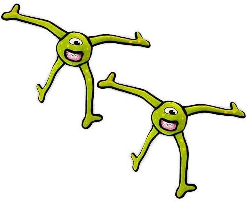 TUFFY® - World's Tuffest Soft Dog Toy - Alien - Multiple Layers. Made Durable, Strong & Tough. Interactive Play (Tug, Toss & Fetch). Machine Washable & Floats. (Green Legs, Large 2 Pack)