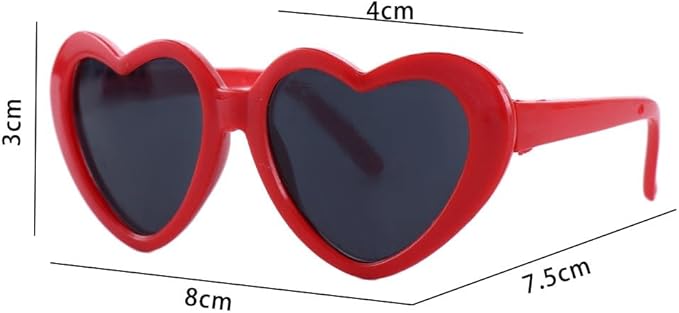 Vctitil 9 Pcs Dog Cat Sunglasses Cute Heart Pet Glasses Photo Props Eyewear Multicolor Cosplay Glasses Dolls Sunglasses Pet Accessories