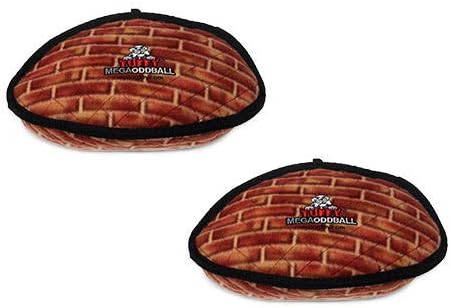 TUFFY - World's Tuffest Soft Dog Toy - MEGA -Multiple Layers. Made Durable, Strong & Tough. Interactive Play (Tug, Toss & Fetch). Machine Washable & Floats (Odd Ball Brick, Large 2 Pack)