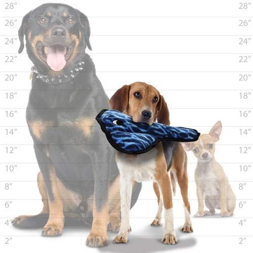 TUFFY - World's Tuffest Soft Dog Toy - Ocean Tiger Shark- Squeakers - Multiple Layers. Made Durable, Strong & Tough. Interactive Play (Tug, Toss & Fetch). Machine Washable & Floats (Combo Pack #2)
