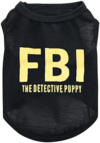 6-Pack Dog Boy Summer Shirts - Black, Sleeveless, Printed Pet Shirts for Small to Medium Dogs & Cats