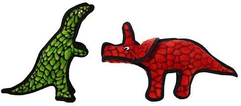 TUFFY - World's Tuffest Soft Dog Toy - Dinosaur TRex - Squeakers - Multiple Layers. Made Durable, Strong & Tough. Interactive Play (Tug, Toss & Fetch). Machine Washable & Floats. (Combo Pack #2)