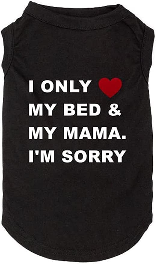 Dog Shirts Letter Printed Vest for Small Large Dogs Slogan Costume Dog Pajamas Puppy Gift Pet Clothes Mama's Boy(Medium, O-Black)