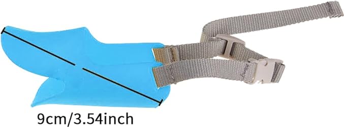 Dog Muzzle,Anti Bite Duck-Mouth Shape DogMouth Covers,Soft Duck Silicone Mouth Cover w/Adjustable Strap,Dogs Muzzle Mask for Dogs Weighing 2.5-4.5kg Chihuahuas Teddy Bears(Blue,S:9cm/3.54inch)