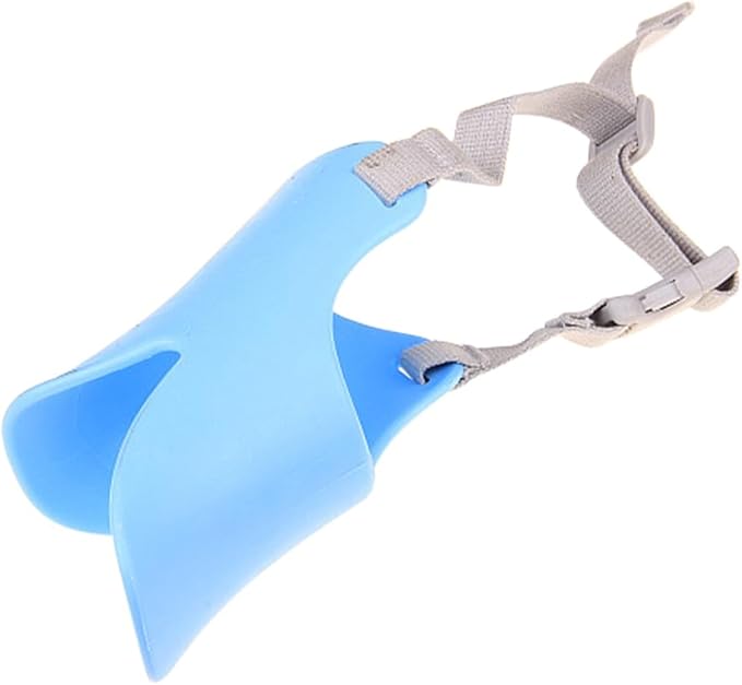 Dog Muzzle,Anti Bite Duck-Mouth Shape DogMouth Covers,Soft Duck Silicone Mouth Cover w/Adjustable Strap,Dogs Muzzle Mask for Dogs Weighing 2.5-4.5kg Chihuahuas Teddy Bears(Blue,S:9cm/3.54inch)