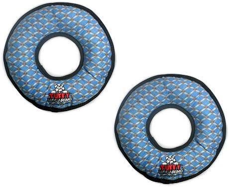 TUFFY - World's Tuffest Soft Dog Toy - MEGA -Multiple Layers. Made Durable, Strong & Tough. Interactive Play (Tug, Toss & Fetch). Machine Washable & Floats (Ring Chain Link, Large 2 Pack)