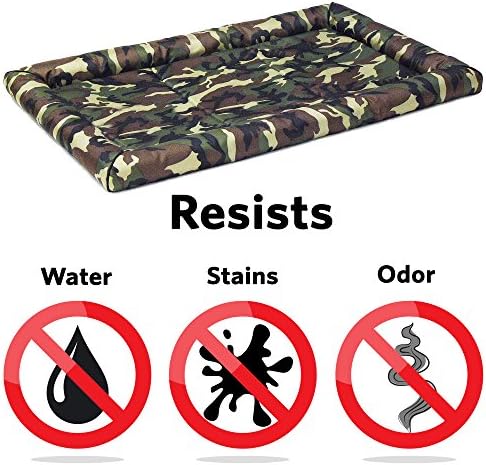 MidWest Homes for Pets Medium QuietTime MAXX Ultra-Rugged Dog Bed, Water & Odor Resistant, Bolstered Edge, Non-Slip Bottom, Fits 30-inch Crates, Camo